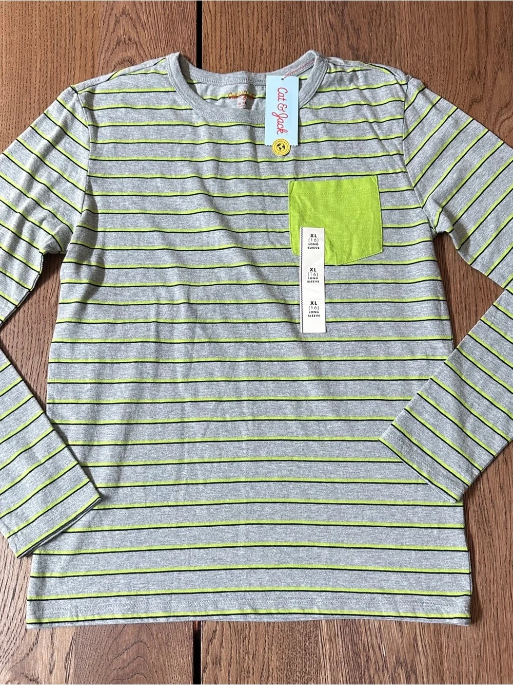 🔥3 FOR $25🔥 Cat & Jack BUNDLE OF 3 Striped Tees Long Sleeve Size X-LARGE (16)
